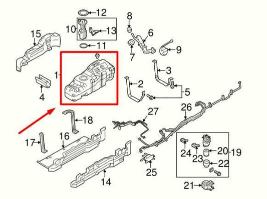 2011-2016 Ford F250 SD 6.7L Diesel Fuel Tank 26 US Gallons BC34-9A032-BE OEM - Alshned Auto Parts