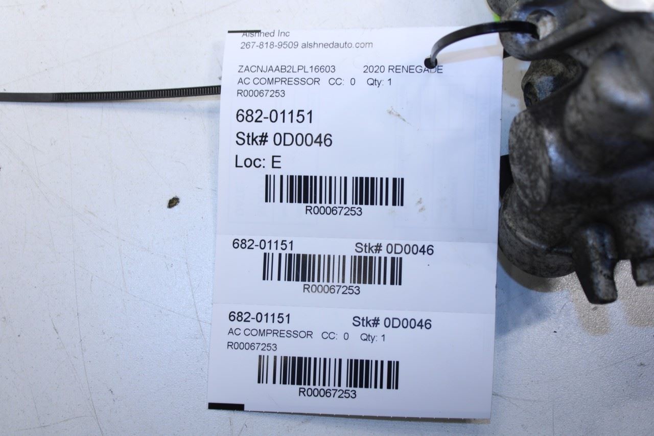 2015-2023 Jeep Renegade Sport 2.4L FWD AC Air Conditioner Compressor 68245074AA - Alshned Auto Parts