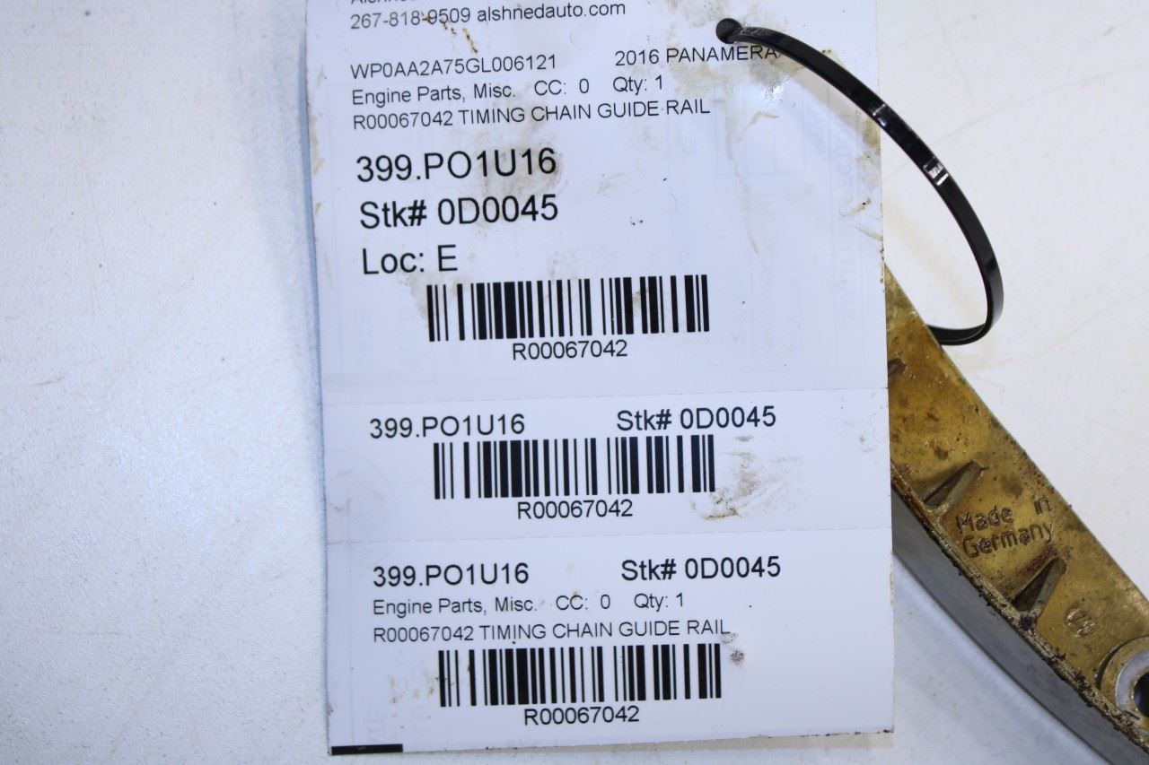 2011-2016 Porsche Panamera 4 3.6L Engine Timing Chain Guide Rail 948-105-023-12 - Alshned Auto Parts