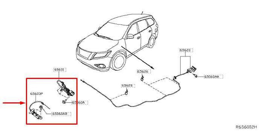 2013-2020 Nissan Pathfinder SV Front Hood Lock Latch Actuator 65601-3JA1A OEM - Alshned Auto Parts