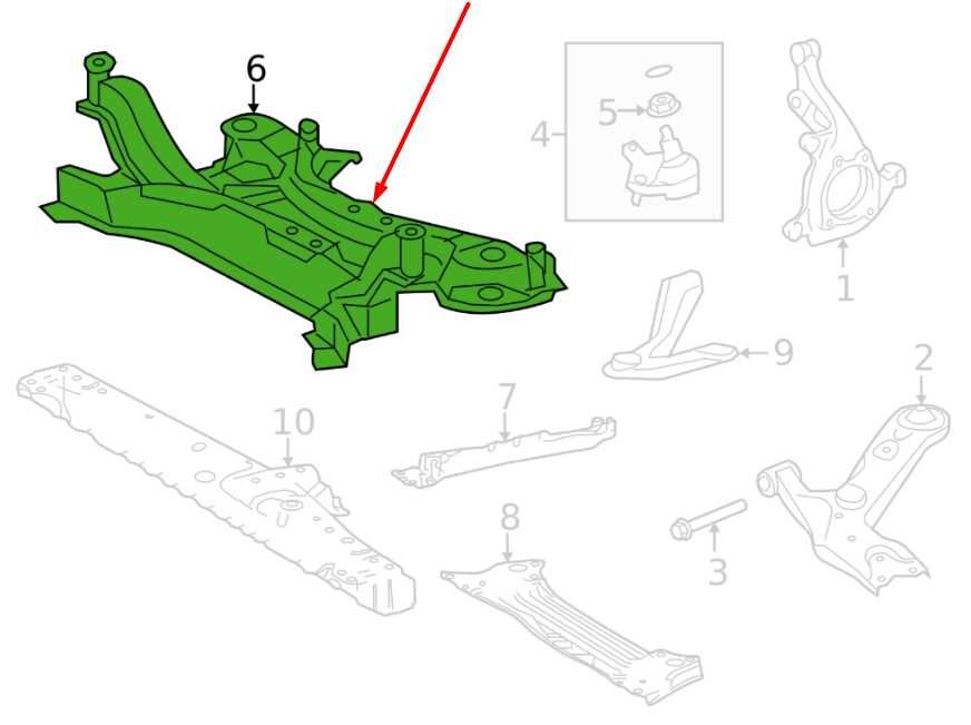 2010-2015 Toyota Prius Two FWD Front Crossmember Subframe 51201-78010 OEM2