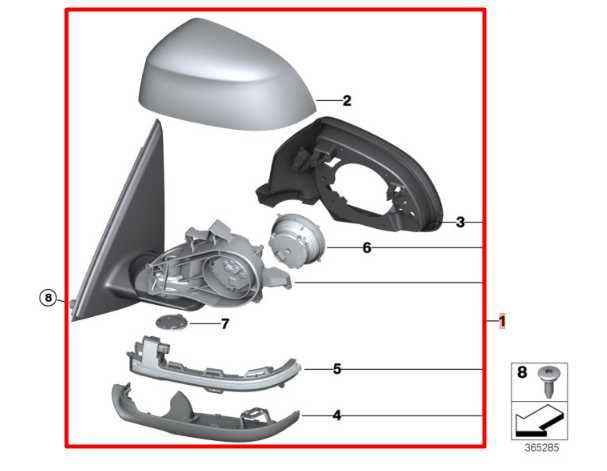 14-18 BMW X5 xDrive35i Passenger Right Side Rear View Mirror 51-16-7-364-042 OEM - Alshned Auto Parts