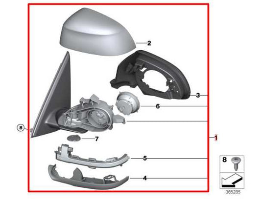 14-18 BMW X5 xDrive35i Passenger Right Side Rear View Mirror 51-16-7-364-042 OEM - Alshned Auto Parts
