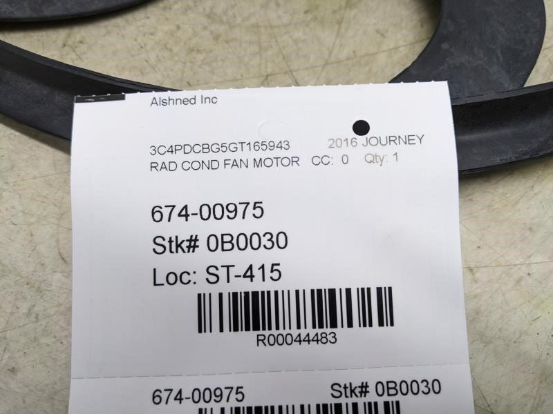 09-20 Dodge Journey SXT 3.6L Radiator Cooling Fan Motor Assembly 68102116AA OEM8