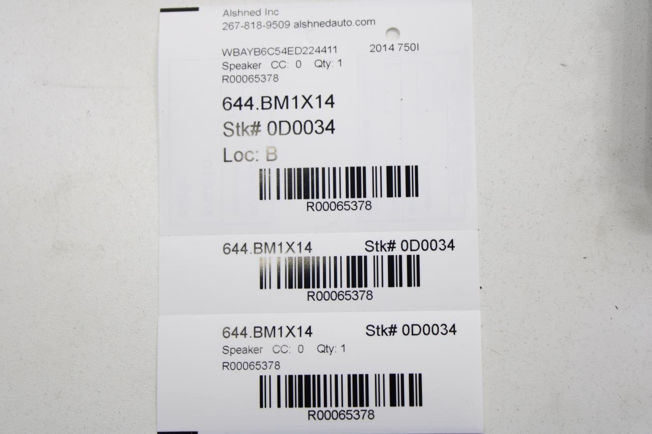 2010-2015 BMW 750i xDrive Rear Deck Top-Hifi Loudspeaker Set 65139151971 OEM - Alshned Auto Parts