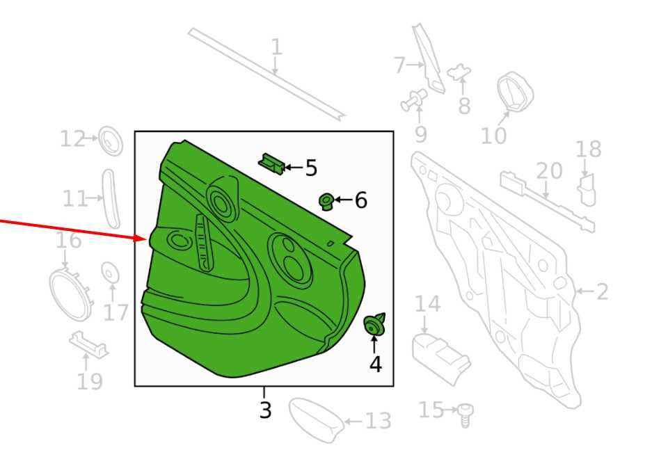 2012-16 Mini Countryman Cooper S Rear Right Side Door Trim Panel 51429812144 OEM1