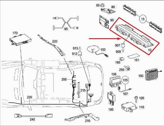 2007-2013 Mercedes-Benz S550 Rear Roof Antenna Amplifier 221-870-47-89 OEM - Alshned Auto Parts