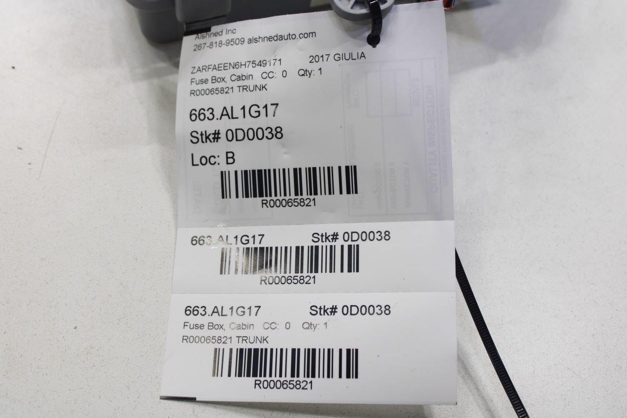 2017-2025 Alfa Romeo Giulia Ti AWD 2.0L Rear Trunk Fuse Relay Box Junction Block - Alshned Auto Parts