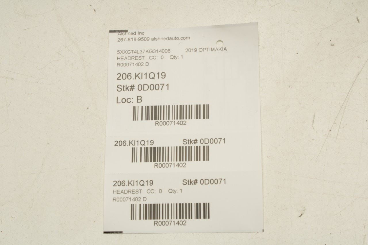 19-20 Kia Optima LX Front Passenger Right and Driver Left Side Seat Headrest Set - Alshned Auto Parts