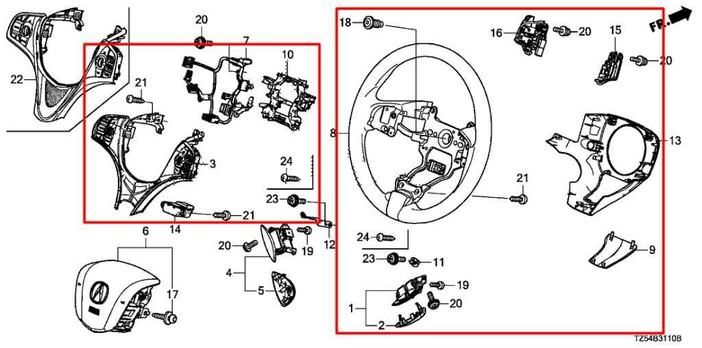 14-17 Acura MDX w/ Technology Pkg 3.5L Steering Wheel Leather w/ Control Buttons1