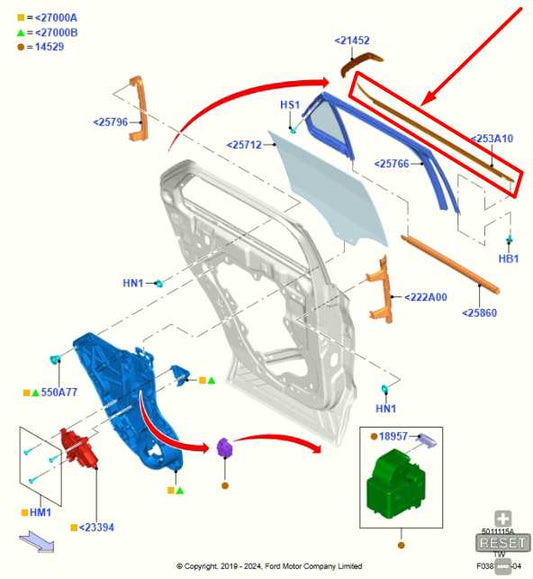 20-25 Ford Explorer Police RR Right Door Belt Outer Molding LB5Z-7825860-D *ReaD - Alshned Auto Parts