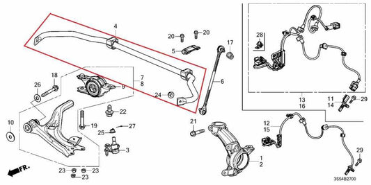 2023-26 Acura Integra A-Spec FWD Front Stabilizer Sway Bar 51330-T22-A00 OEM - Alshned Auto Parts
