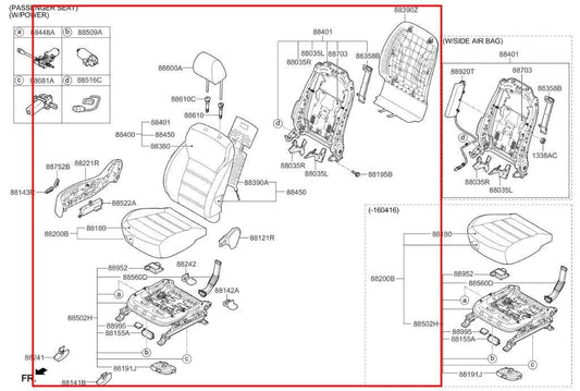 15-18 Kia Sorento EX Front Passenger Right Side Seat Complete 88200-C6060C63 OEM - Alshned Auto Parts