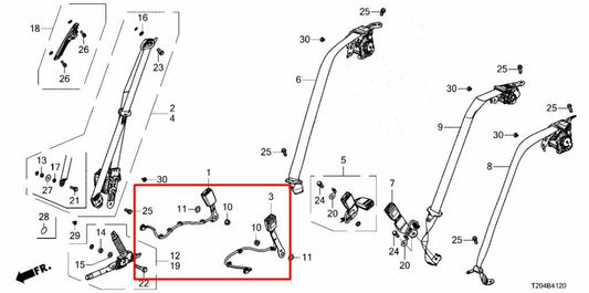 2022-26 Honda Civic Sport Front Right and Left Side Seat Belt Buckle Set *ReaD* - Alshned Auto Parts
