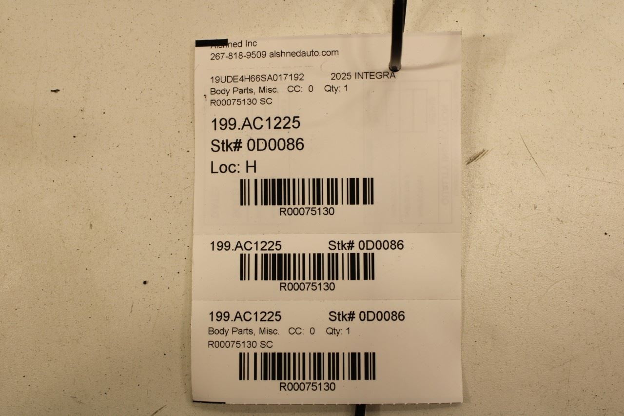 23-26 Acura Integra A-Spec RR RH Door Run Channel with Belt Moding Weatherstrip - Alshned Auto Parts