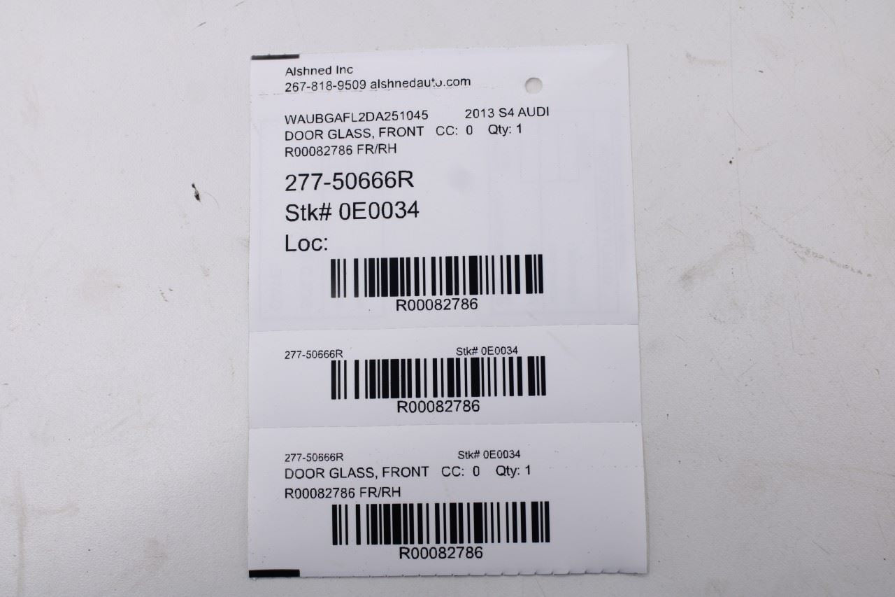 2011-2016 Audi S4 Premium Plus Front Right Door Window Movable Glass 8K0845202D9