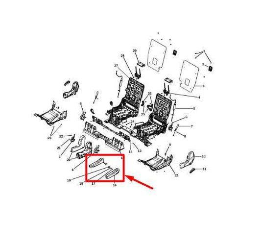 2017-2023 Dodge Durango Rear Right Side 2nd Row Seat Armrest 1YQ84DX9AB OEM - Alshned Auto Parts