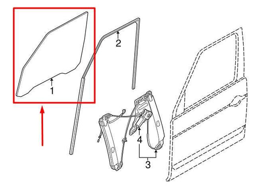 2006-09 Land Rover Range Rover Front Left Driver Door Window Glass LR040921 OEM - Alshned Auto Parts