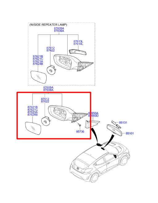 2011-14 Hyundai Veloster 1.6L Driver Left Side Rear View Mirror 87610-2V310 OEM - Alshned Auto Parts