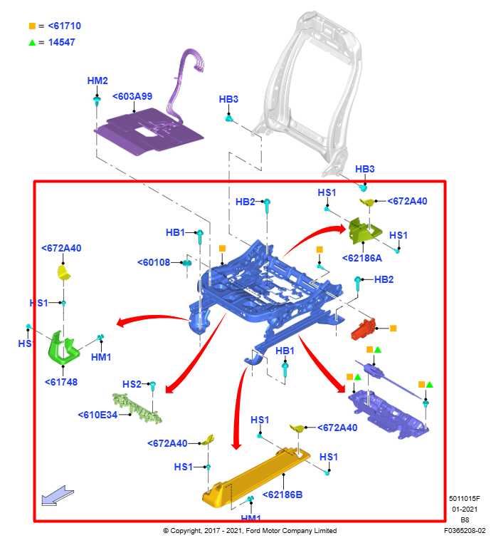 18-24 Ford Expedition Limited 3.5L Front Driver Left Side Seat Lower Track Frame - Alshned Auto Parts