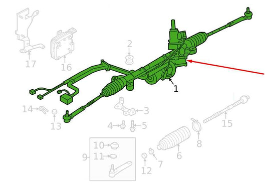2015-2016 Subaru Impreza Power Steering Gear Rack and Pinion 34110FJ230 OEM - Alshned Auto Parts