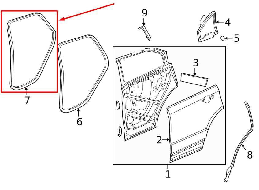 2019-2025 Cadillac XT4 Premium Rear Right Door Weatherstrip On Body 84234127 OEM - Alshned Auto Parts