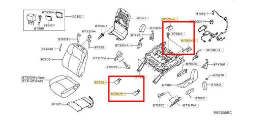 14-20 Infiniti QX60 Front LH Seat Track Frame End Cap Cover Set 87508-3JA0A OEM - Alshned Auto Parts