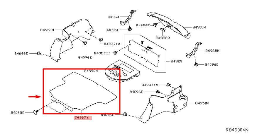 19-24 Nissan Altima SL Rear Cargo Luggage Floor Carpet Cover 84902-6CA0A *ReaD* - Alshned Auto Parts