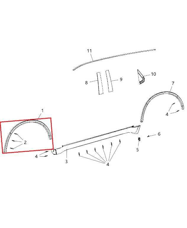 2011-2026 Dodge Durango SXT Front Left Fender Wheel Opening Molding 1RK21TZZAC1