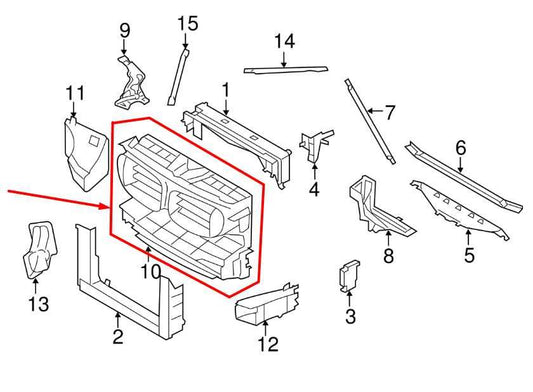 2010-2015 BMW 750Li xDrive Front Radiator Grille Air Duct Shutter 7183854 *ReaD* - Alshned Auto Parts
