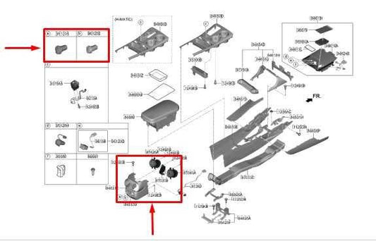18-23 Kia Stinger GT1 Console Back Panel w/ Air Vents and USB Port 84641J5000WK - Alshned Auto Parts