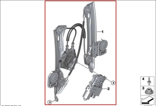 23-25 BMW 430i Gran Coupe xDrive Rear Right Side Door Window Regulator w/ Motor - Alshned Auto Parts