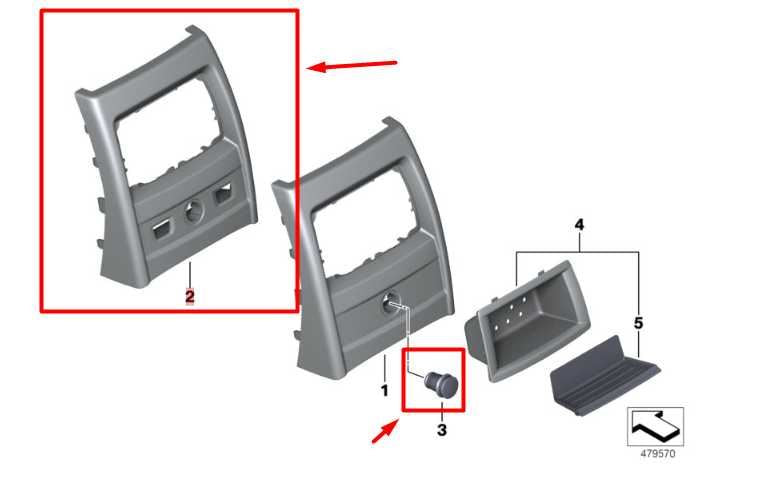 15-16 BMW 435i Console Back Panel w/ Air Vent and Heated Seat Switch 51169235498 - Alshned Auto Parts