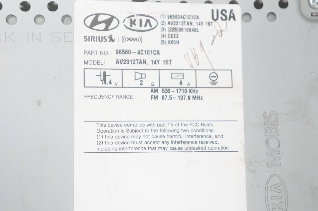 2014-15 Kia Optima Navi Radio Control Panel w/ Receiver w/ Display 96560-4C101CA - Alshned Auto Parts