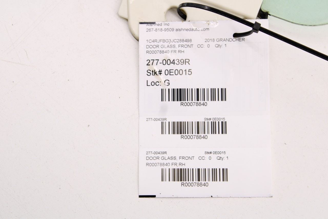 2011-21 Jeep Grand Cherokee Limited Front Right Passenger Side Door Window Glass - Alshned Auto Parts