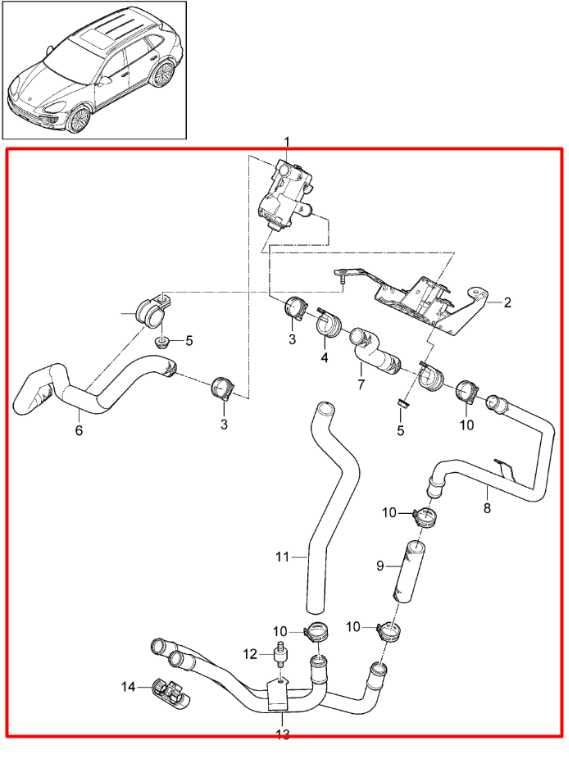 11-18 Porsche Cayenne S 4.8L AWD Engine Coolant Hose Tube Pipe Set w/ Water Pump2