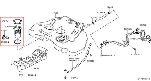 2013-2018 Nissan Altima 2.5L Fuel Gas In Tank Pump Assembly 17040-3TA0D OEM - Alshned Auto Parts