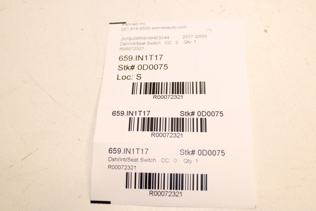 14-17 Infiniti QX50 FR Left Power Seat Adjustment and Lumbar Switch 87066-3LZ1A - Alshned Auto Parts