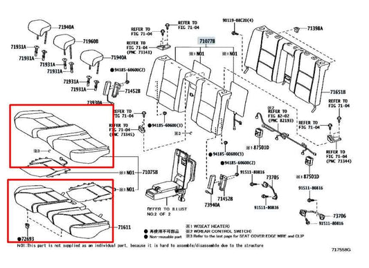 2013-2020 Lexus GS350 3.5L AWD Rear 2nd Row Seat Lower Cushion Bottom Leather - Alshned Auto Parts