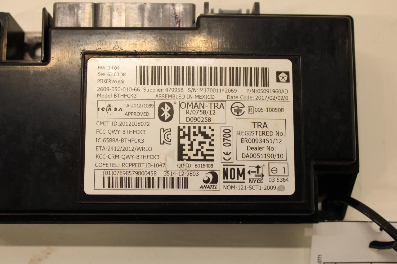 2011-2018 Jeep Wrangler Sahara Telematics Communication Control Module 5091960AD - Alshned Auto Parts