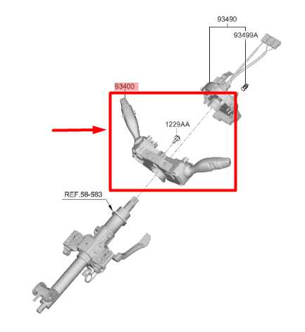 19-20 Hyundai Santa Fe Steering Column Turn Signal Wiper Switch 93400-S1760 OEM - Alshned Auto Parts