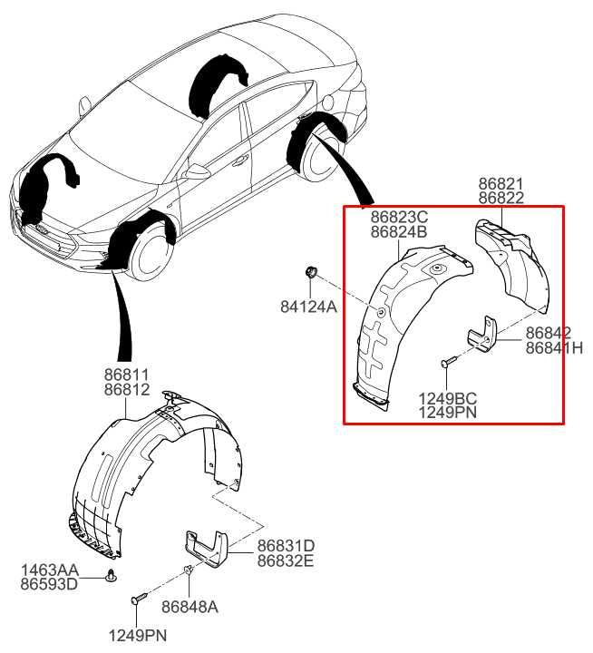 2016-18 Hyundai Elantra Value Edition Rear Right Wheelhouse Liner Splash Shield - Alshned Auto Parts