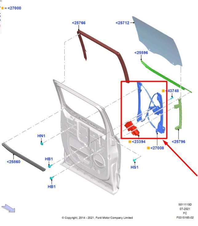 15-20 Ford F150 Crew Cab Rear Left Door Window Regulator w Motor FL34-1627001-DN1
