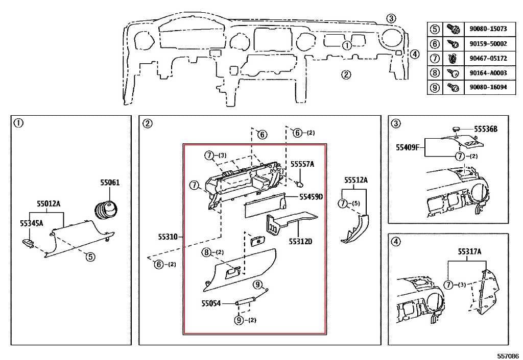 2016-23 Toyota Tacoma Limited Glove Box Storage Compartment Assembly 55320-04010 - Alshned Auto Parts