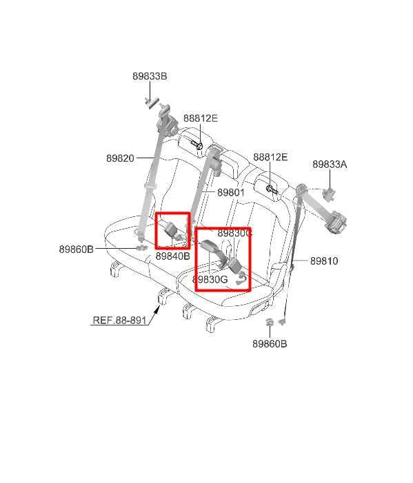 23-25 Kia Sportage Hybrid EX Rear Seat RH and LH 2nd Row Center Seat Belt Buckle - Alshned Auto Parts
