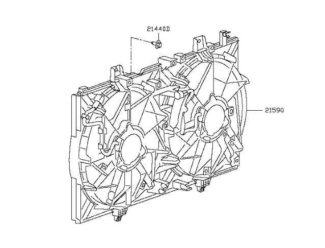 2014-2020 Nissan Rogue 2.5L Dual Radiator Cooling Fan Motor Assembly 21481-4BA0A - Alshned Auto Parts