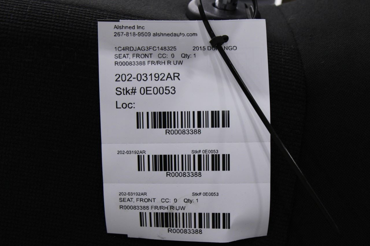 2014-17 Dodge Durango SXT 3.6L AWD Front Passenger Right Side Seat Full Complete - Alshned Auto Parts