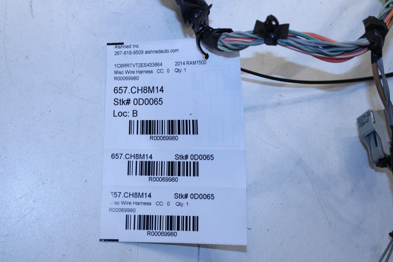 2014-2015 Ram 1500 Crew Cab Laramie Rear Left Side Door Wire Harness 68160035AC - Alshned Auto Parts