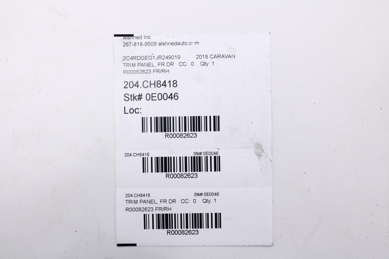 2012-2020 Dodge Grand Caravan GT Front Right Side Door Trim Panel 1YK16DX9AA OEM20
