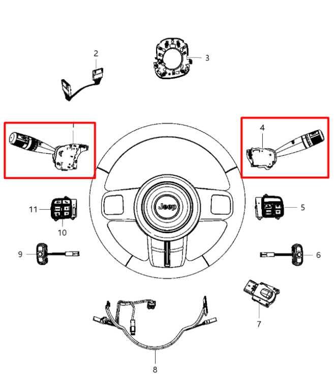 2007-18 Jeep Wrangler Sport 3.6L Steering Column Light Turn Signal Wiper Switch - Alshned Auto Parts